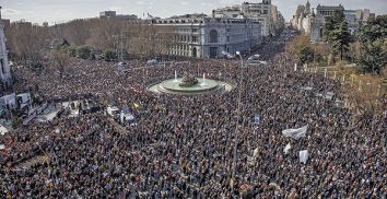 Manifestacin del pasado domingo en la plaza de Cibeles